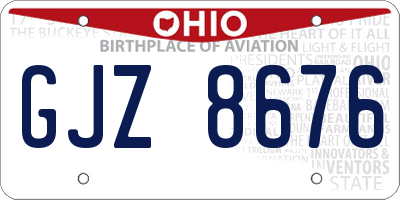 OH license plate GJZ8676