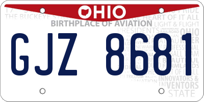 OH license plate GJZ8681