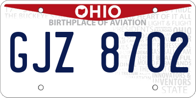 OH license plate GJZ8702