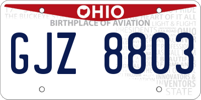 OH license plate GJZ8803