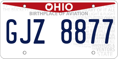 OH license plate GJZ8877