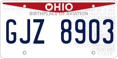OH license plate GJZ8903