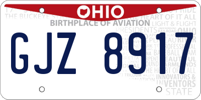 OH license plate GJZ8917