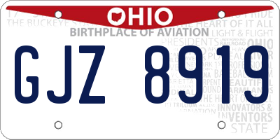 OH license plate GJZ8919