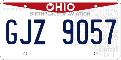OH license plate GJZ9057