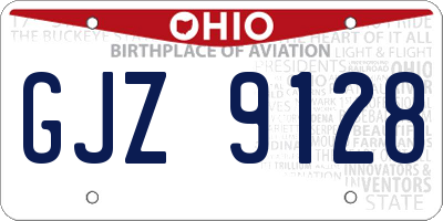 OH license plate GJZ9128