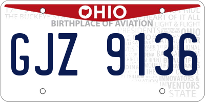 OH license plate GJZ9136