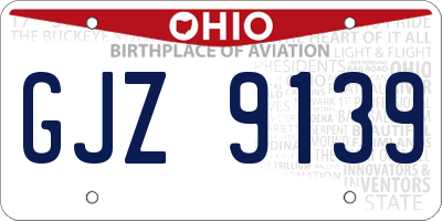 OH license plate GJZ9139