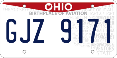 OH license plate GJZ9171