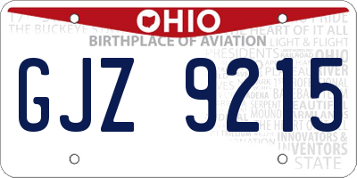 OH license plate GJZ9215