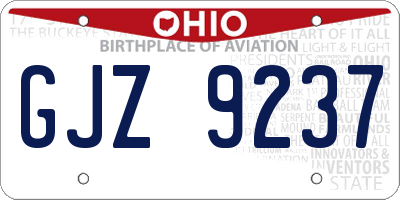 OH license plate GJZ9237
