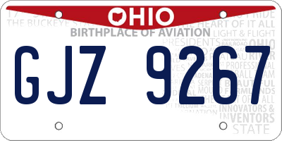 OH license plate GJZ9267