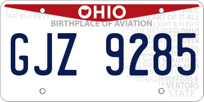 OH license plate GJZ9285
