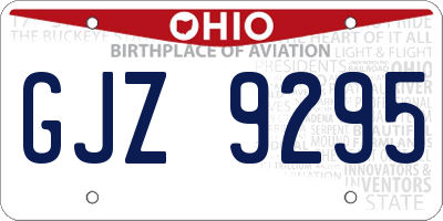 OH license plate GJZ9295