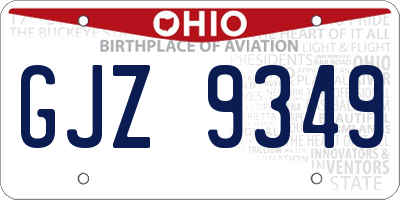 OH license plate GJZ9349