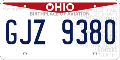OH license plate GJZ9380