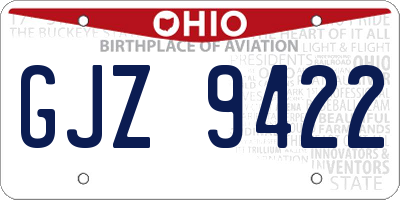 OH license plate GJZ9422