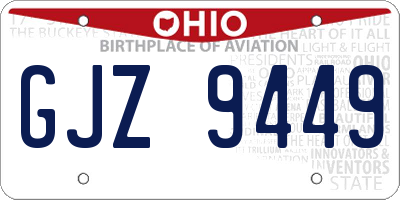 OH license plate GJZ9449