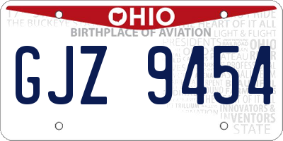 OH license plate GJZ9454