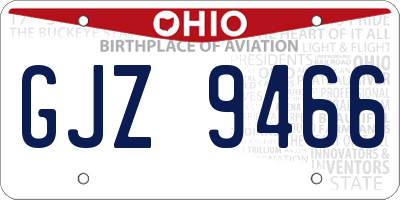 OH license plate GJZ9466