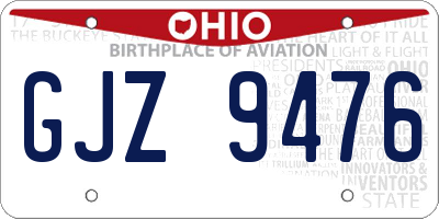 OH license plate GJZ9476