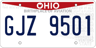 OH license plate GJZ9501