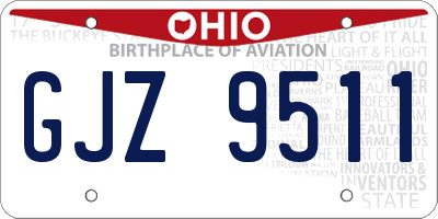 OH license plate GJZ9511