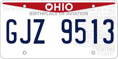 OH license plate GJZ9513