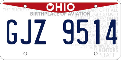 OH license plate GJZ9514