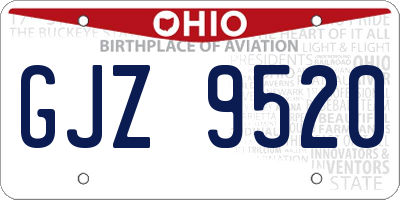 OH license plate GJZ9520