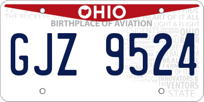 OH license plate GJZ9524