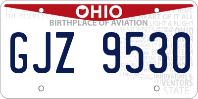 OH license plate GJZ9530