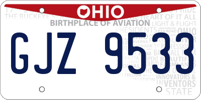OH license plate GJZ9533