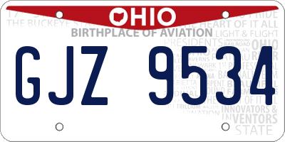 OH license plate GJZ9534