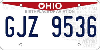 OH license plate GJZ9536