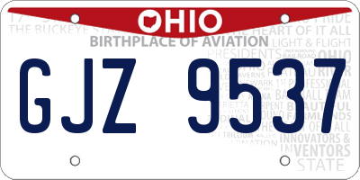 OH license plate GJZ9537