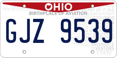 OH license plate GJZ9539
