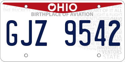 OH license plate GJZ9542