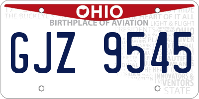 OH license plate GJZ9545