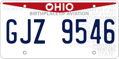 OH license plate GJZ9546