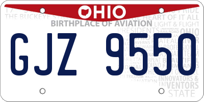 OH license plate GJZ9550