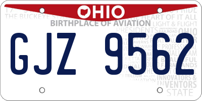OH license plate GJZ9562