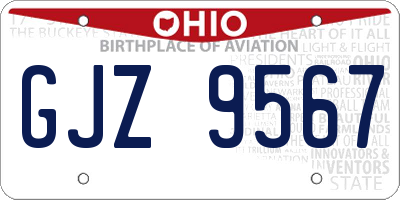 OH license plate GJZ9567