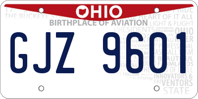 OH license plate GJZ9601