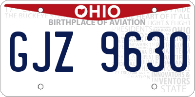 OH license plate GJZ9630