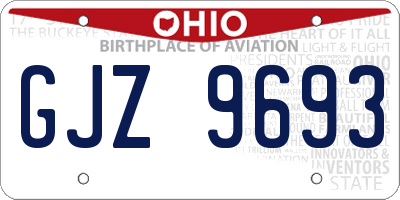OH license plate GJZ9693