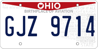 OH license plate GJZ9714