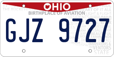 OH license plate GJZ9727