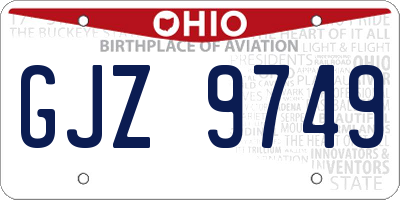 OH license plate GJZ9749