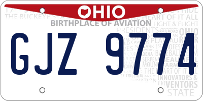 OH license plate GJZ9774